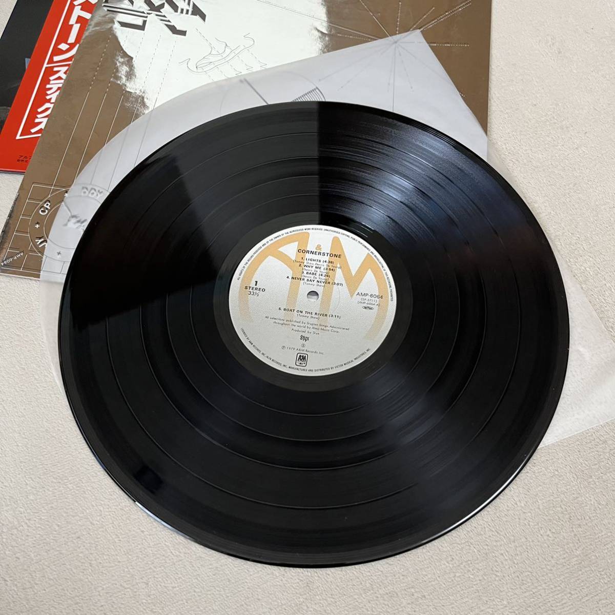 【国内盤帯付】スティクス コーナーストーン STYX CORNERSTONE ネヴァーセイネヴァー BORROWED TIME/ LP レコード / AMP-6064 /_画像7