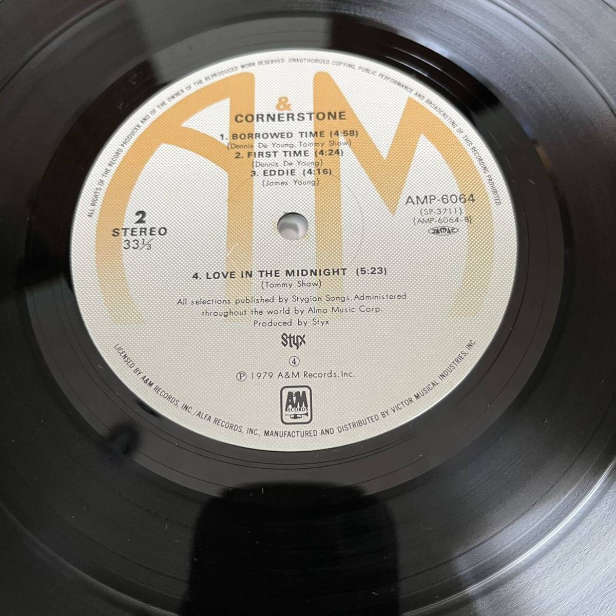 【国内盤帯付】スティクス コーナーストーン STYX CORNERSTONE ネヴァーセイネヴァー BORROWED TIME/ LP レコード / AMP-6064 /_画像10