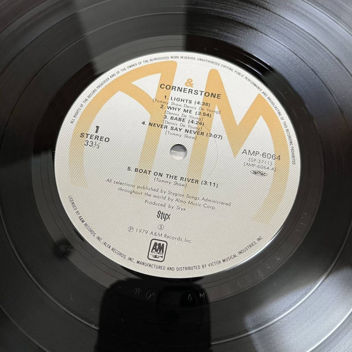 【国内盤帯付】スティクス コーナーストーン STYX CORNERSTONE ネヴァーセイネヴァー BORROWED TIME/ LP レコード / AMP-6064 /_画像8