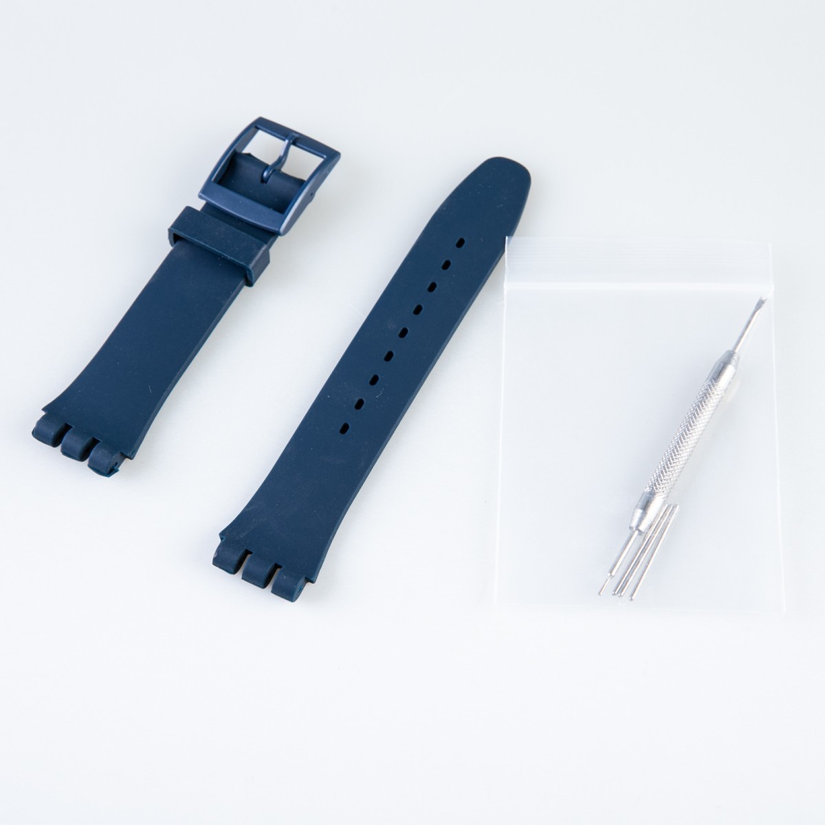 男女兼用 腕時計 交換用 凹凸型 シリコン製 無地 バンド ベルト 幅19MM#ブルー_画像2