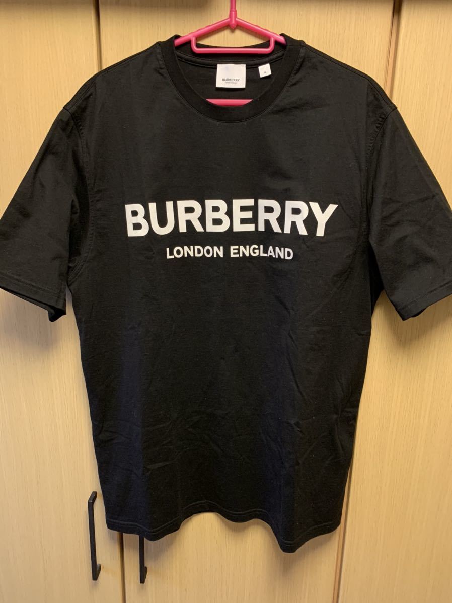 正規 20SS BURBERRY LONDON ENGLAND バーバリー by Riccardo Tisci リカルド ティッシ ロゴ プリント Tシャツ 黒 M VNTAVLTDTHA 8026016