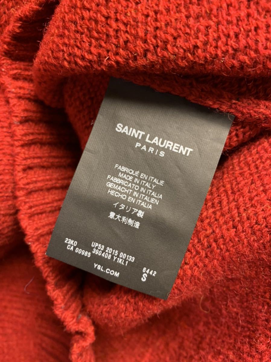  domestic regular 15AW Saint Laurent Paris sun rolan Paris Hedi Slimane Eddie period wool knitted red S 390408 Y1KL1