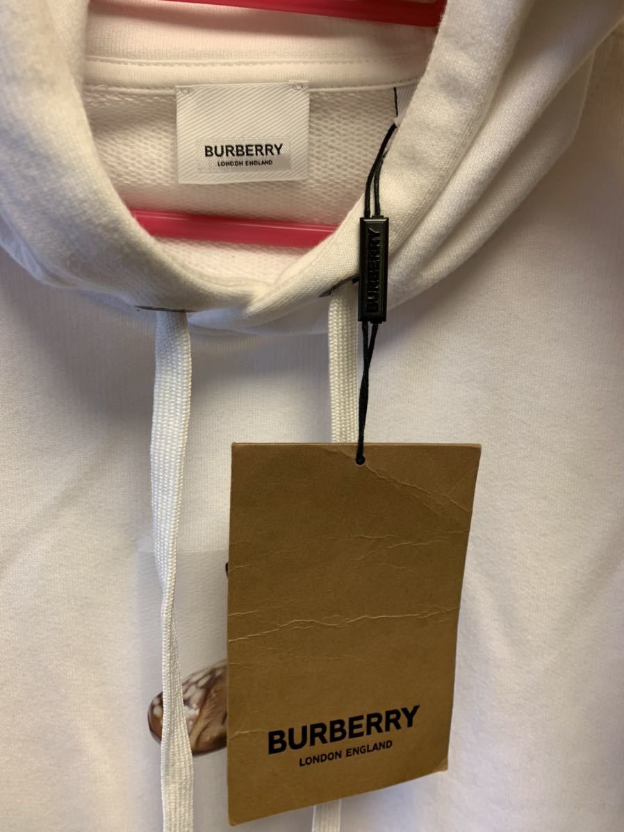 正規 19AW BURBERRY LONDON ENGLAND by Riccardo Tisci バーバリー バンビ プルオーバー フーディー パーカー 白 XS PTSIC9315VIL 8022375_画像6