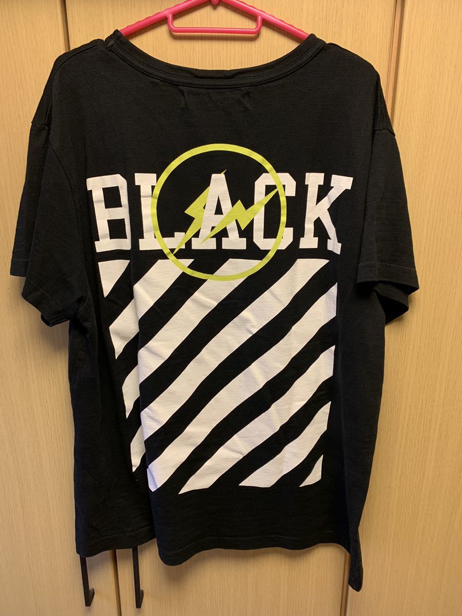 国内正規 16SS OFF-WHITE c/o VIRGIL ABLOH × Fragment Design BLACK オフホワイト オフブラック フラグメント Tシャツ 黒 M