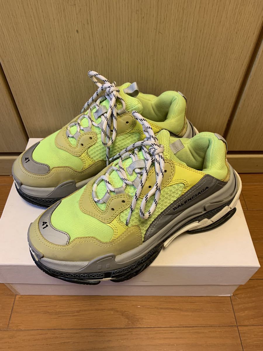 正規 美品 BALENCIAGA バレンシアガ triple S トリプル エス 蛍光