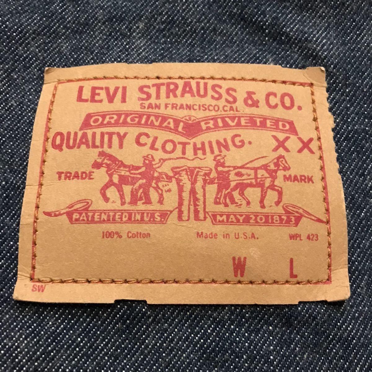 デッド 非売品 ビンテージ LEVI'S リーバイス 501XX デニム ジーンズ 66 赤耳 Now! Designs エプロン バインダー クラッチ トート バッグ_画像3