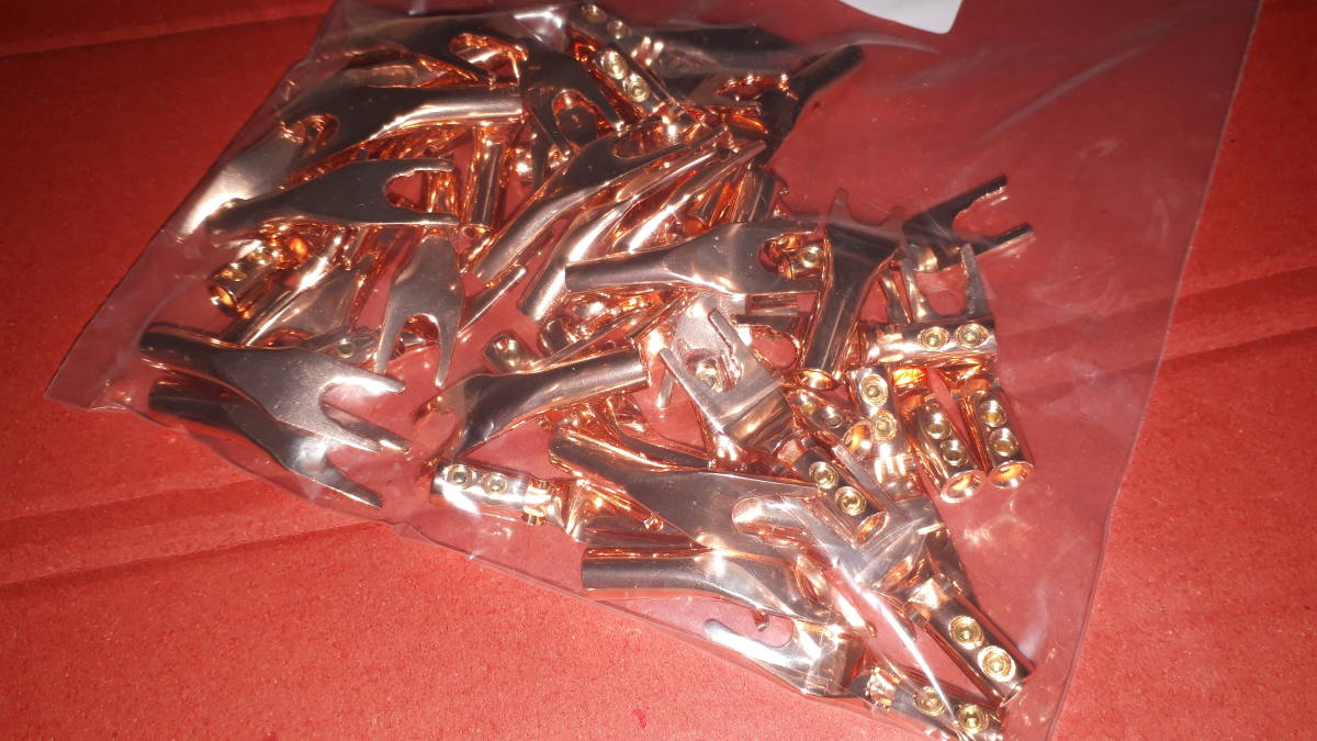 ☆純銅製Yラグ端子 ☆SY1525 High Quality Pure Red Copper★簡単接続☆1組４つ☆バナナプラグ☆高品質です★B_画像4