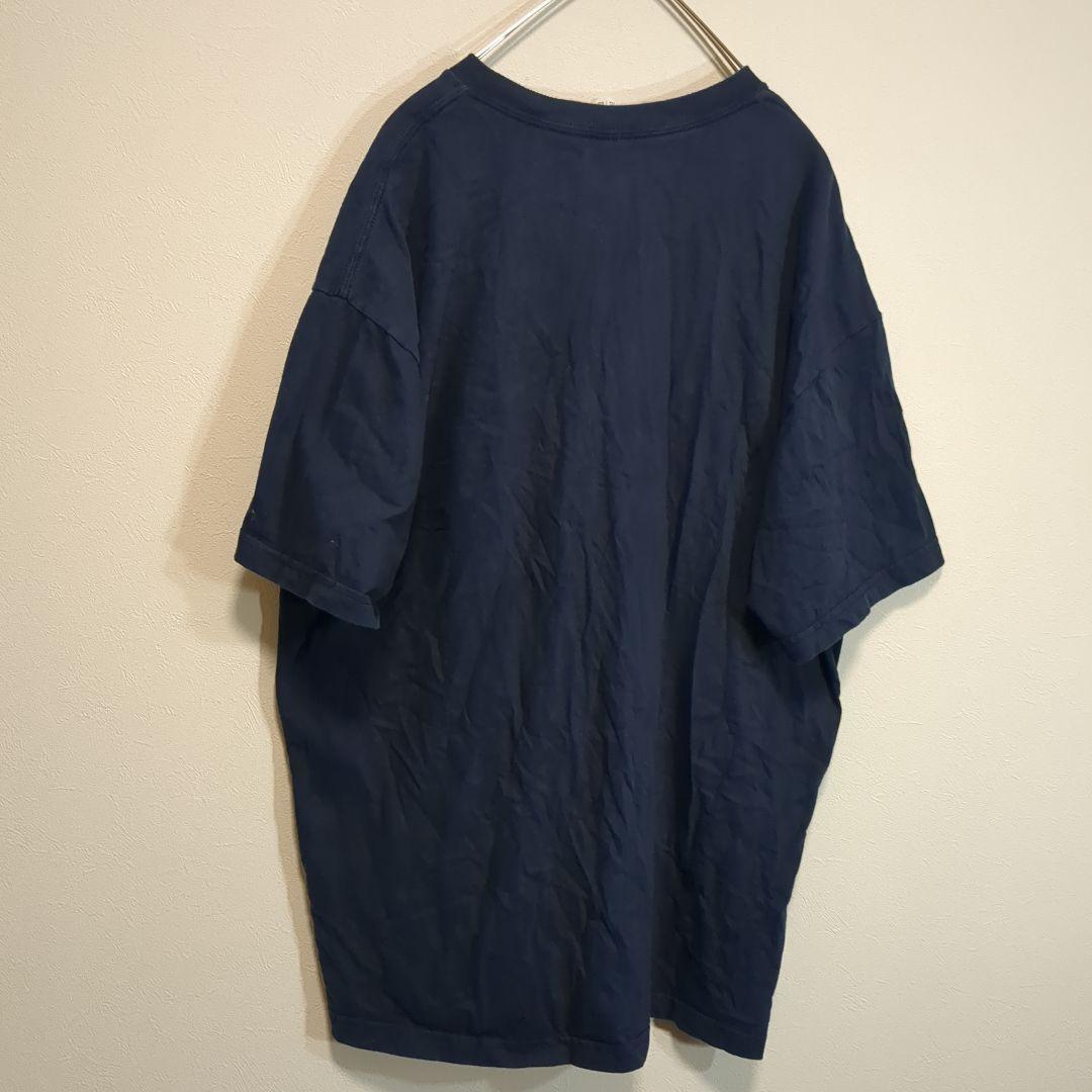 US輸入カンパニーＴシャツ　ワークシャツ　半袖XL紺　h1