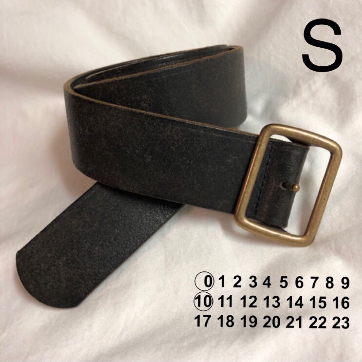 希少 マルタン マルジェラ アーティザナル 0 10 Vintage （ HERMES エルメス 期 ） ベルト S 黒 ブラック