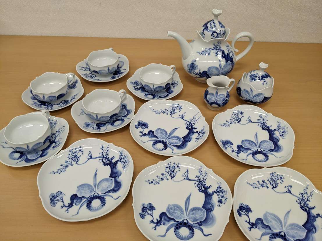4928A Meissen マイセン ブルーオーキッド プレート カップ&ソーサー