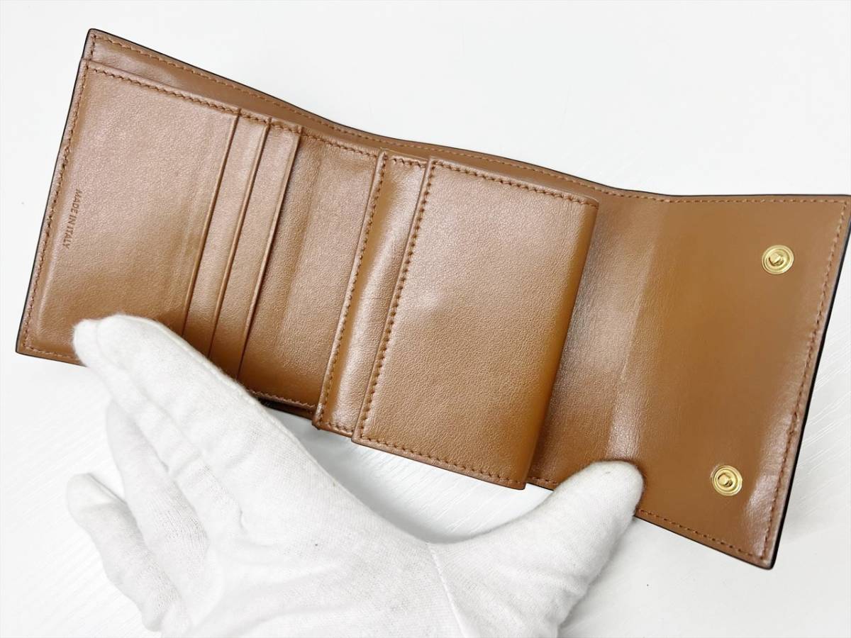 美品 Celine セリーヌ トリオンフ スモールトリフォールドウォレット