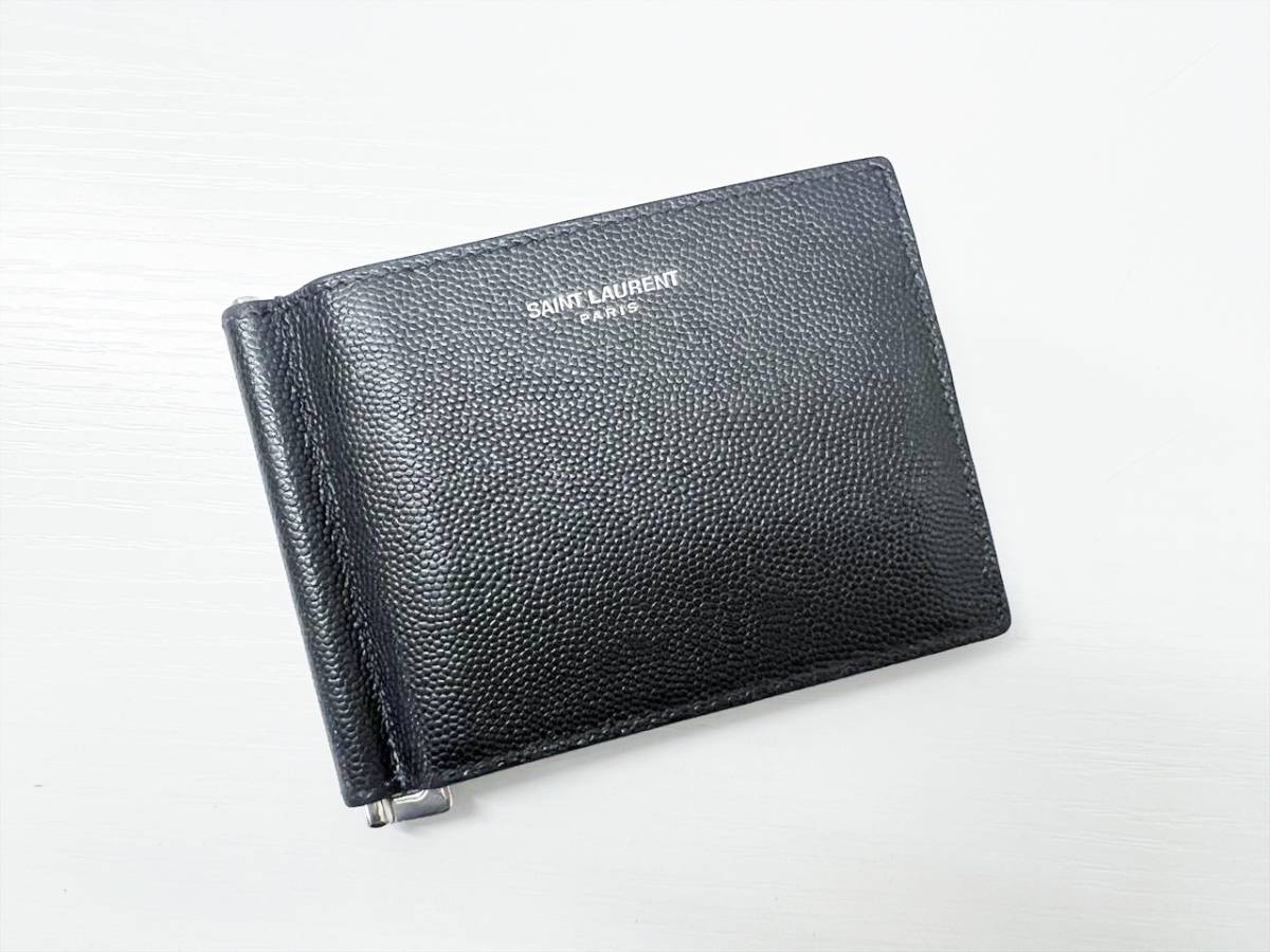 良好 SAINT LAURENT サンローラン クラシック キャビアスキン ビル