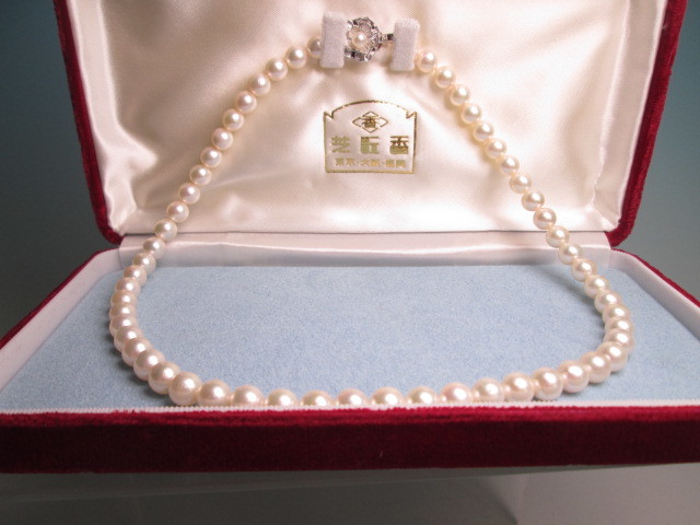 芝翫香 SILVER 本真珠珠 7mmのネックレス 共ケース付