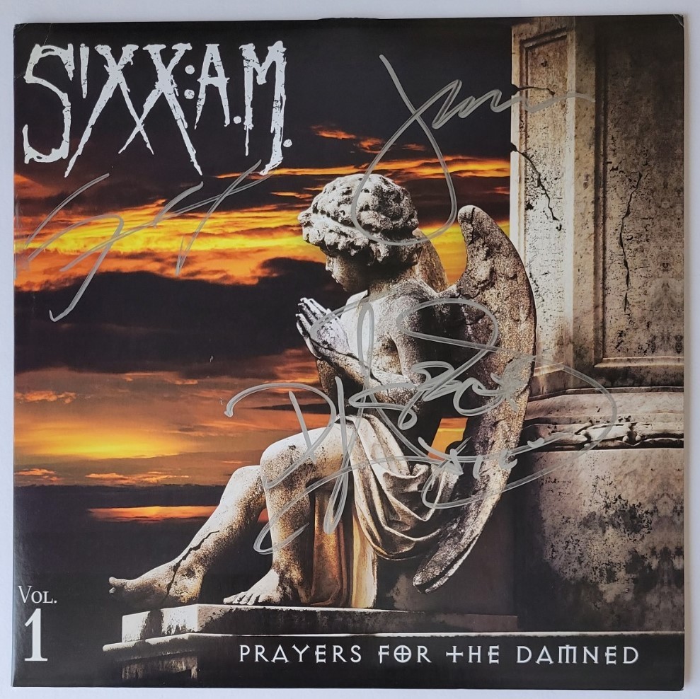 SIXX AM 2016年 サイン LP VOL.1 PRAYERS FOR THE DAMNED A.M.NIKKI DJ ASHBA JAMES MICHAEL MOTLEY CRUE GUNS N ROSES モトリー・クルー_画像2