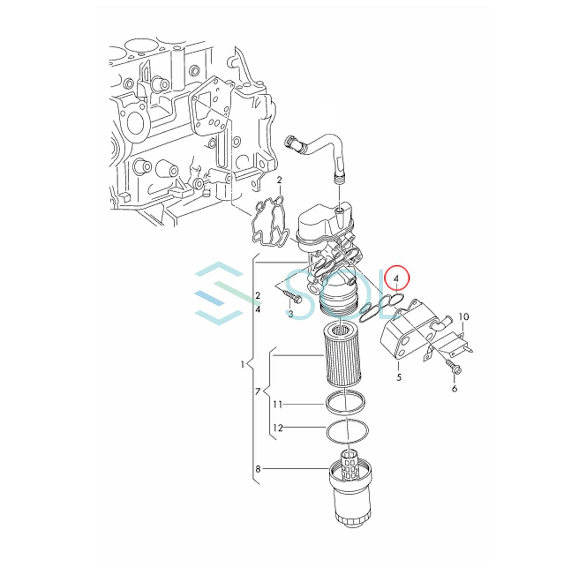 送料185円 VW ゴルフ5 ゴルフ6 イオス ゴルフプラス ジェッタ3(1K2) パサート(3C2 3C5) オイルクーラーガスケット 06D117070 出荷締切18時_画像3