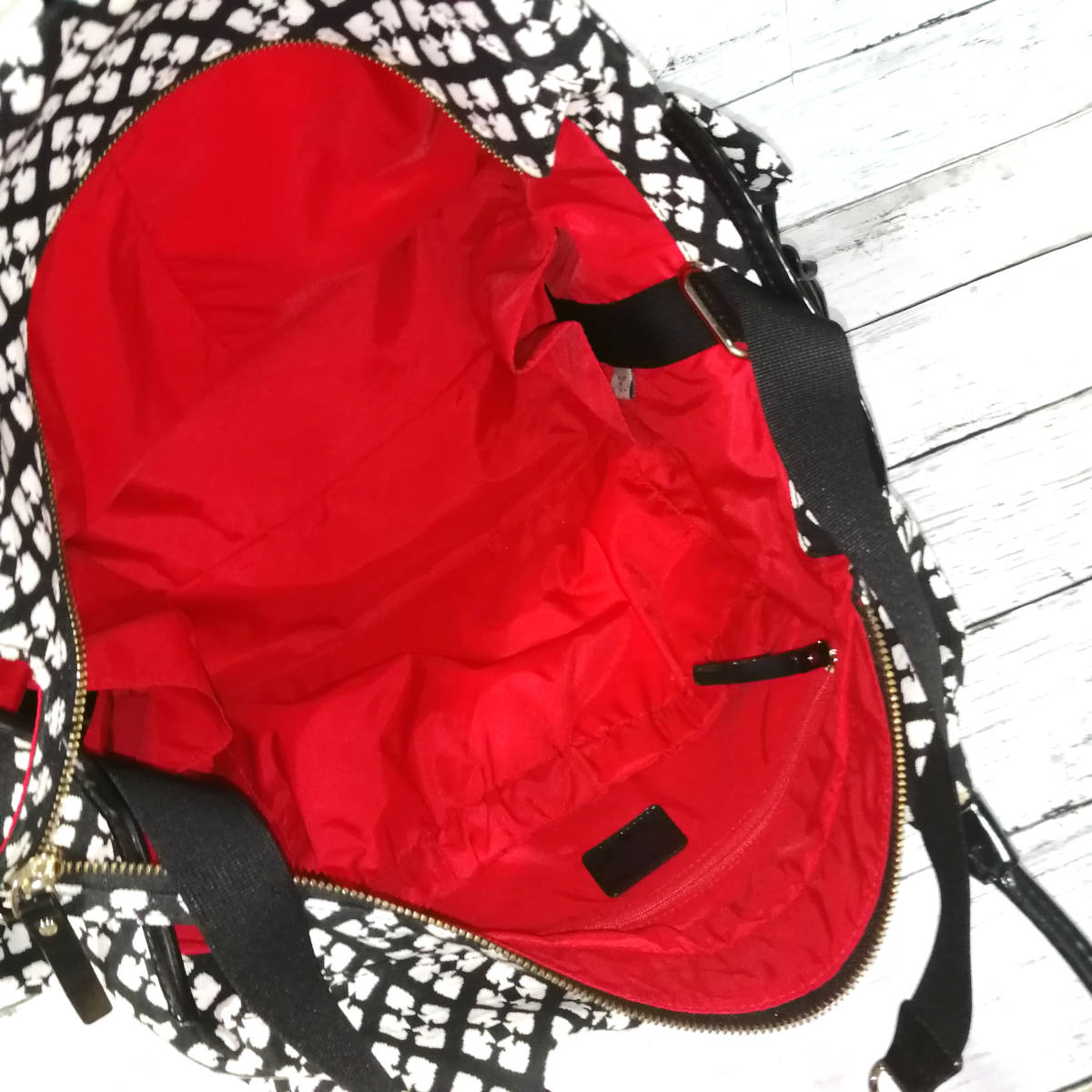 kate spade ストライプ 逆スペードフラワー トートバッグ kate spade ストライプ 逆スペードフラワー トートバッグ