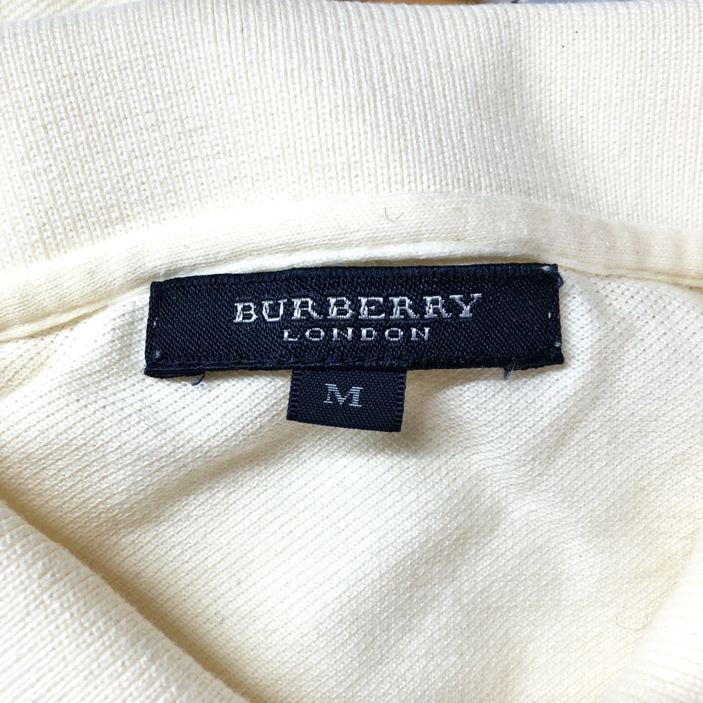 BURBERRY/バーバリー 半袖ポロシャツ ロゴ刺繍 コットン100％ アイボリー サイズM_画像3