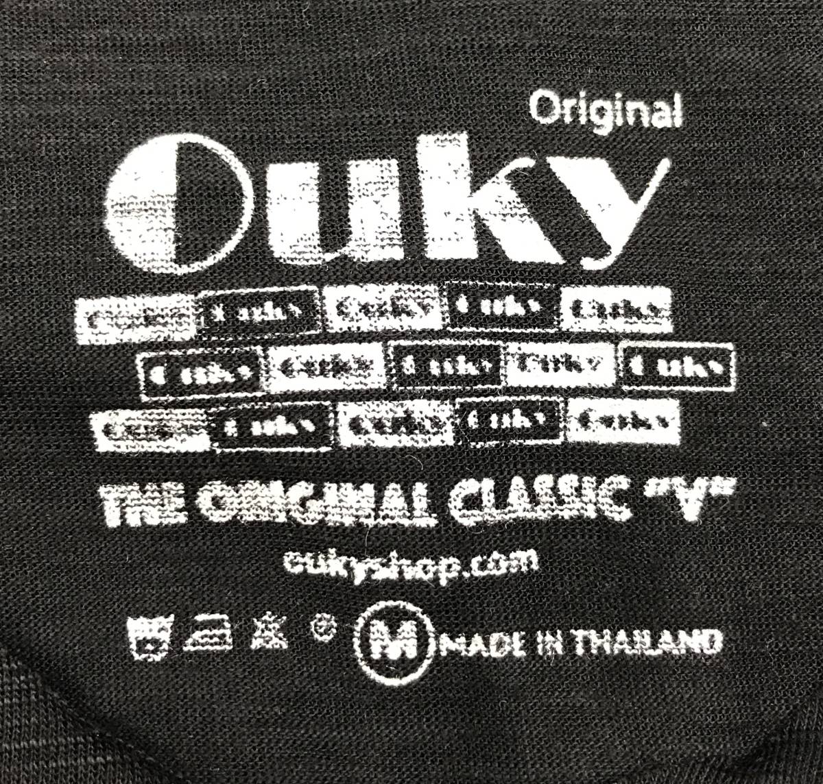 #65_0031 送料無料 【Ouky オーキー】 THE ORIGINAL CLASSIC 半袖 Tシャツ Vネック 薄手 ユニセックス Mサイズ ブラック_画像9