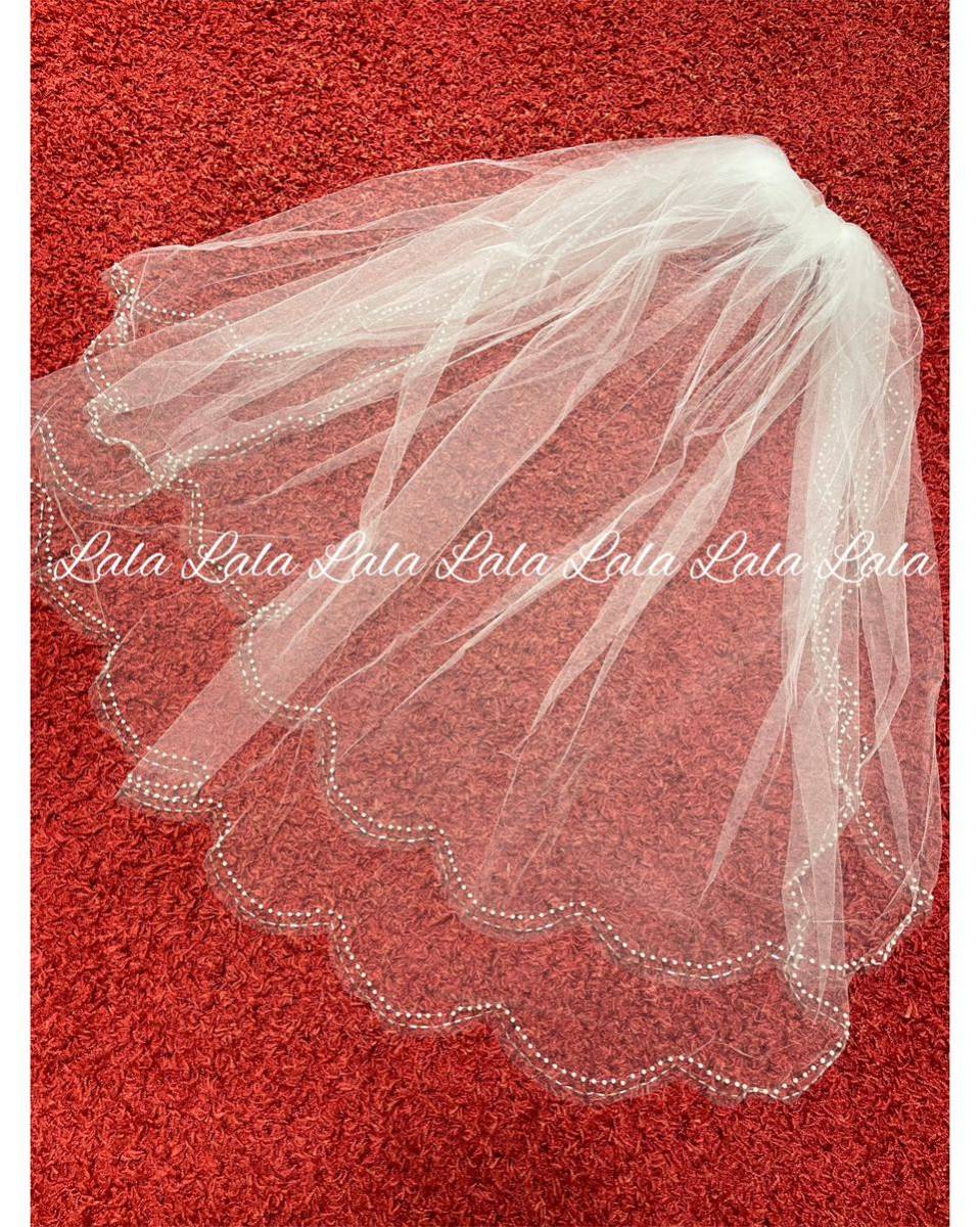 Watabewatabewatabe wedding veil pearl white wedding race wedding veil 