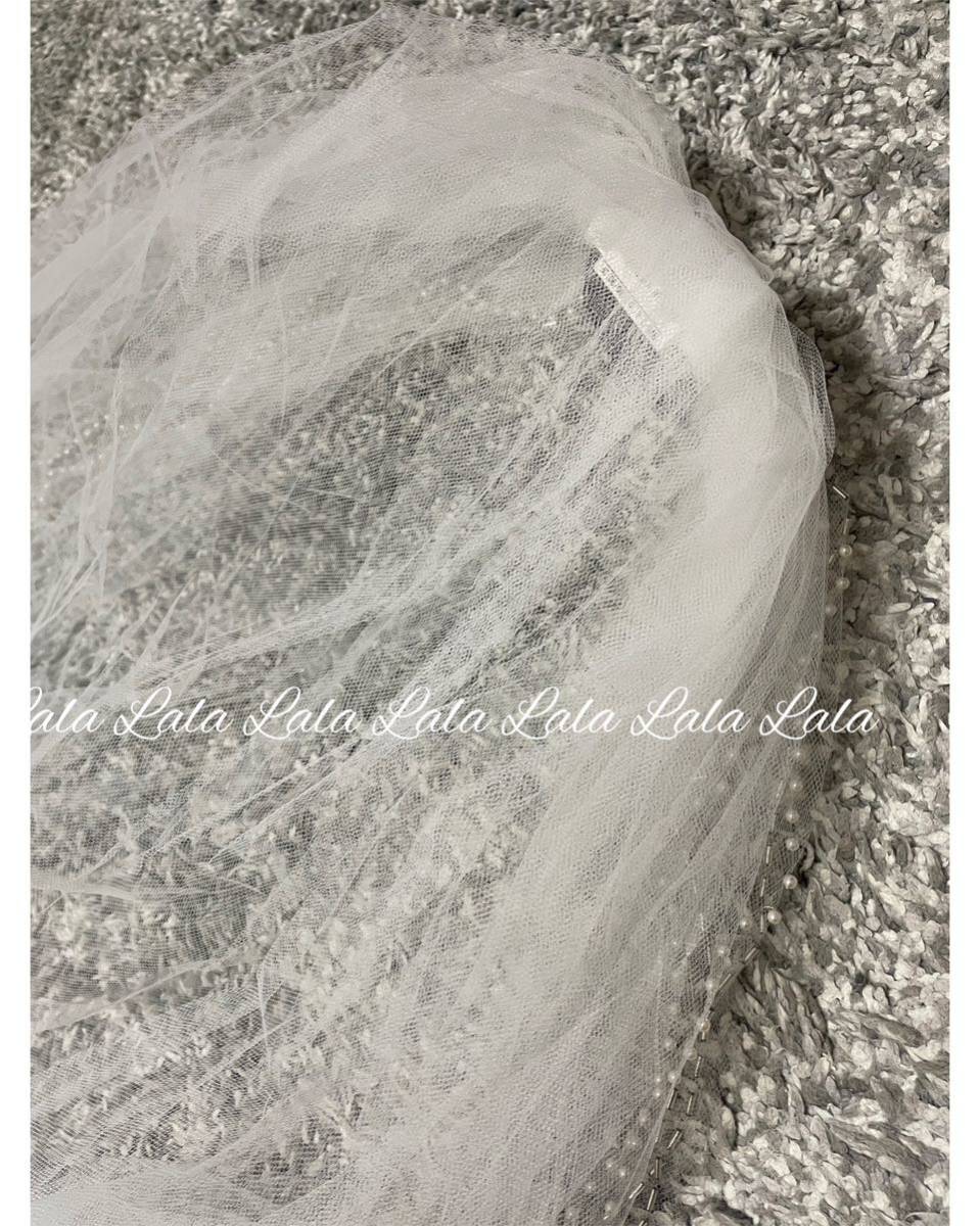 Watabewatabewatabe wedding veil pearl white wedding race wedding veil 