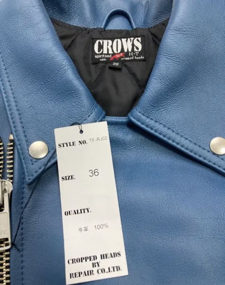 希少カラー】CROWS 武田好誠モデル ダブルライダースジャケット ブルー