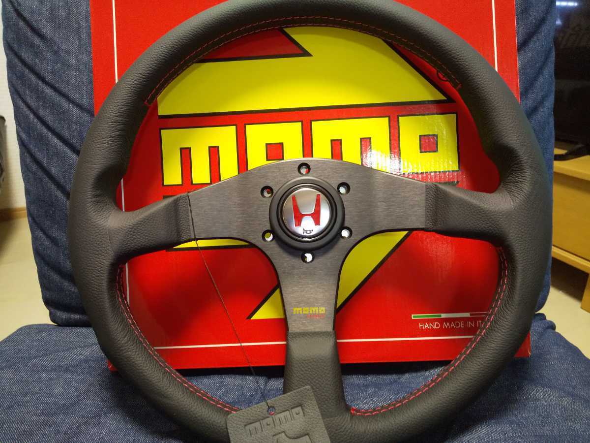 新品正規品 MOMO TUNER モモ チューナー レッドステッチ 35Φ ホンダ