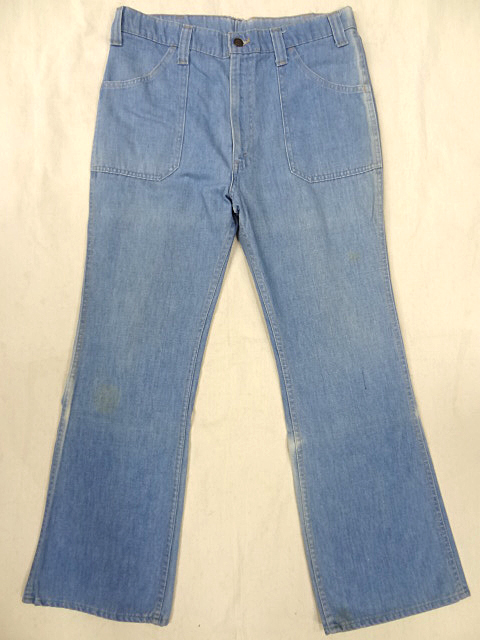 ビンテージ LEVIS FOR MEN リーバイス 希少 70S インディゴ デニム ベイカー パンツ オレンジ タブ レア スモール e 珍品 サイズ W33 80S_画像1