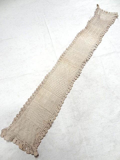  Vintage antique antique Victoria n rare hand made hand-knitted race Short stole neck volume accessory unbleached cloth pattern pattern difference 