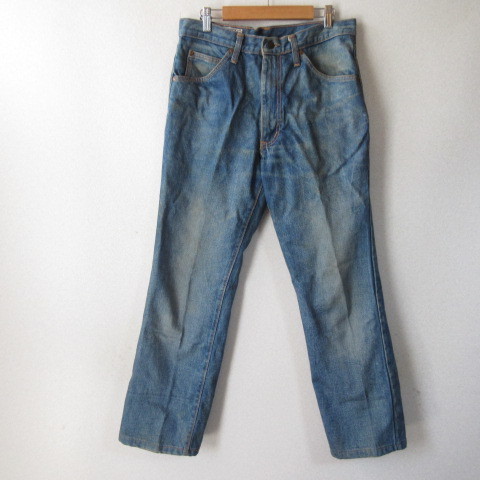 070s редкий EDWIN Edwin * Denim брюки джинсы 1057 Vintage б/у одежда * мужской W32