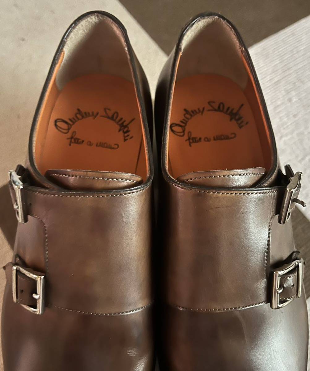 サントーニ SANTONI ダブルモンク ブラウン系 サイズUK7.5 | labiela.com