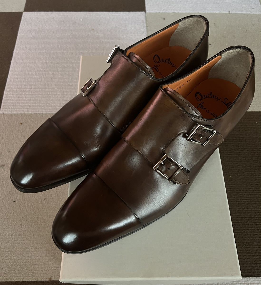 サントーニ SANTONI ダブルモンク ブラウン系 サイズUK7.5 | labiela.com