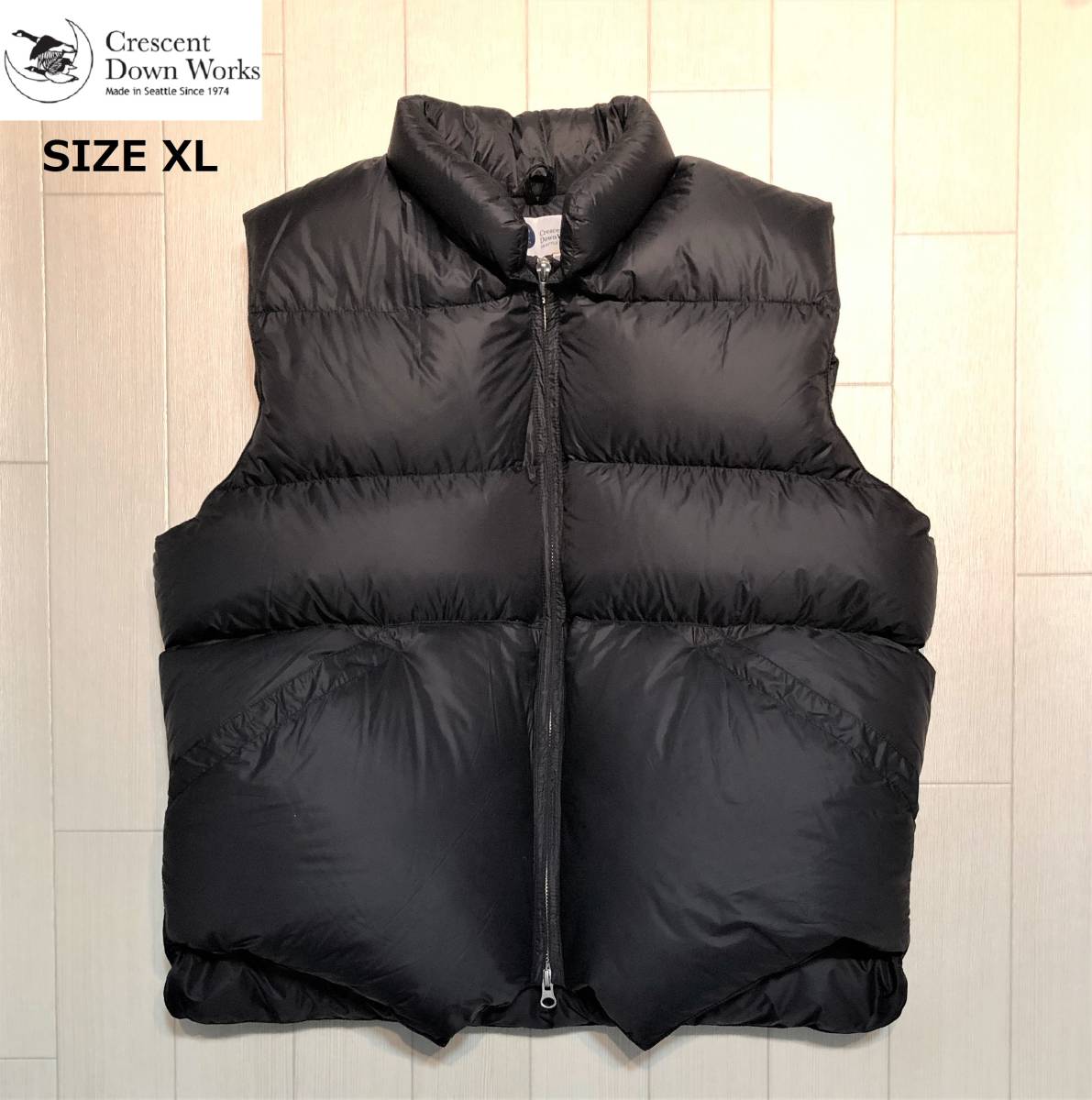 Crescent Down Works クレセントダウンワークス DOWN VEST ダウンベスト BLACK ブラック 黒 サイズ XL MADE IN USA アメリカ製_画像1