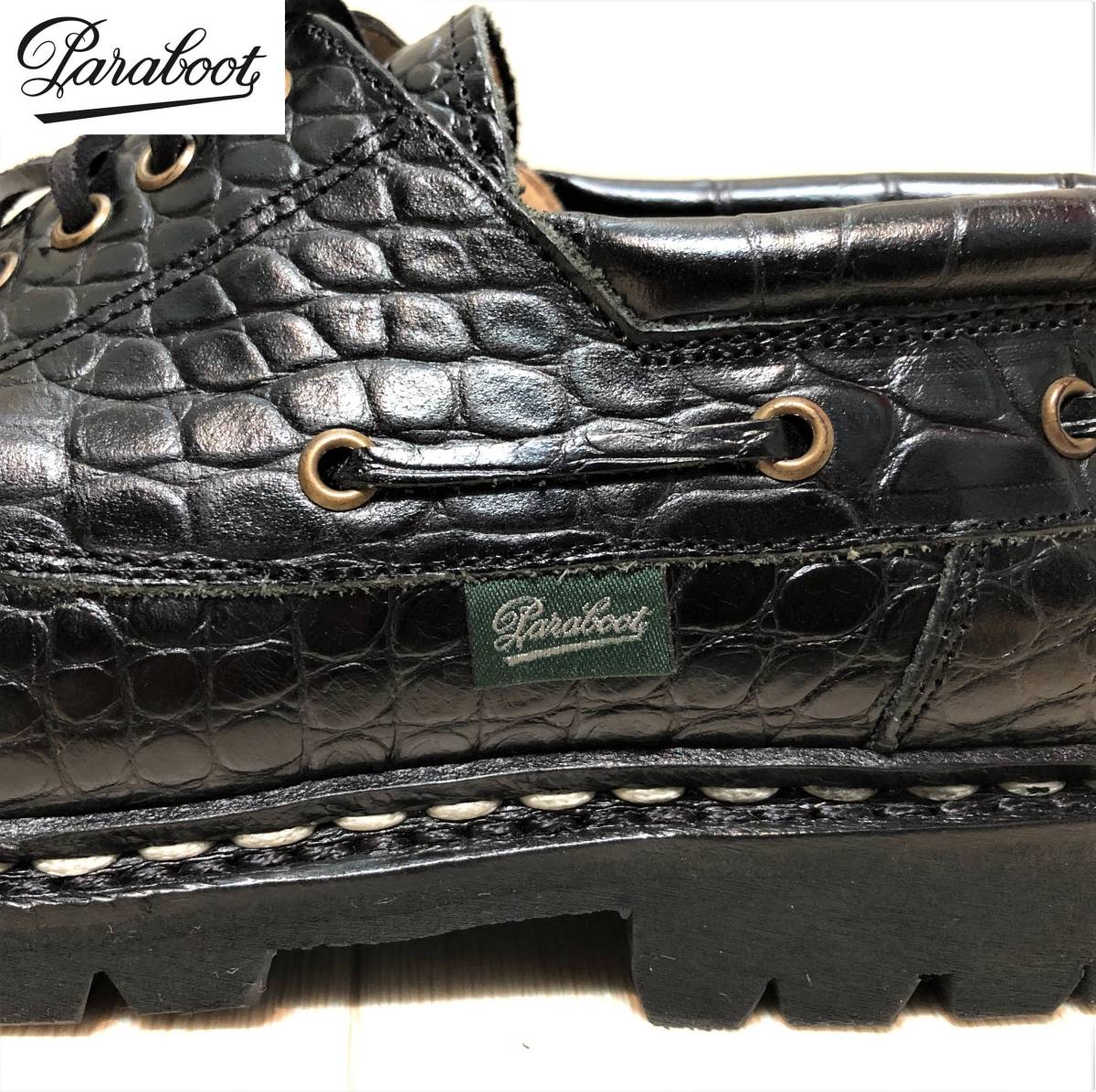 別注 Paraboot パラブーツ CHIMEY シメイ CROCO NOIR クロコダイル 型