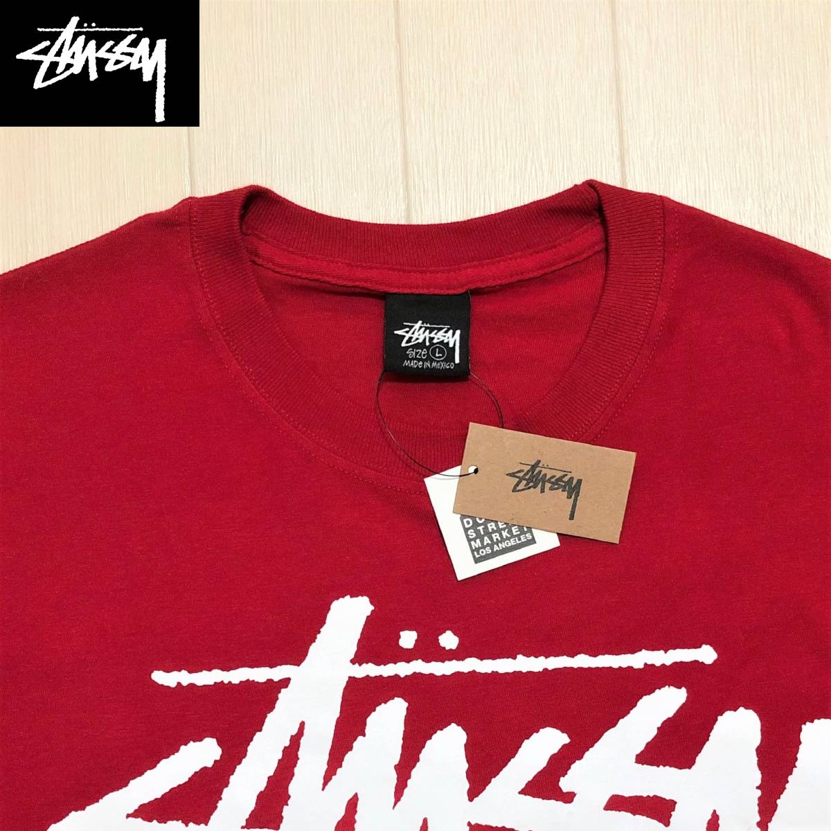 STUSSY DOVER STREET MARKRT World Tour T-SHIRT ステューシー ドーバーストリートマーケット ワールドツアー Tシャツ サイズL レッド 赤