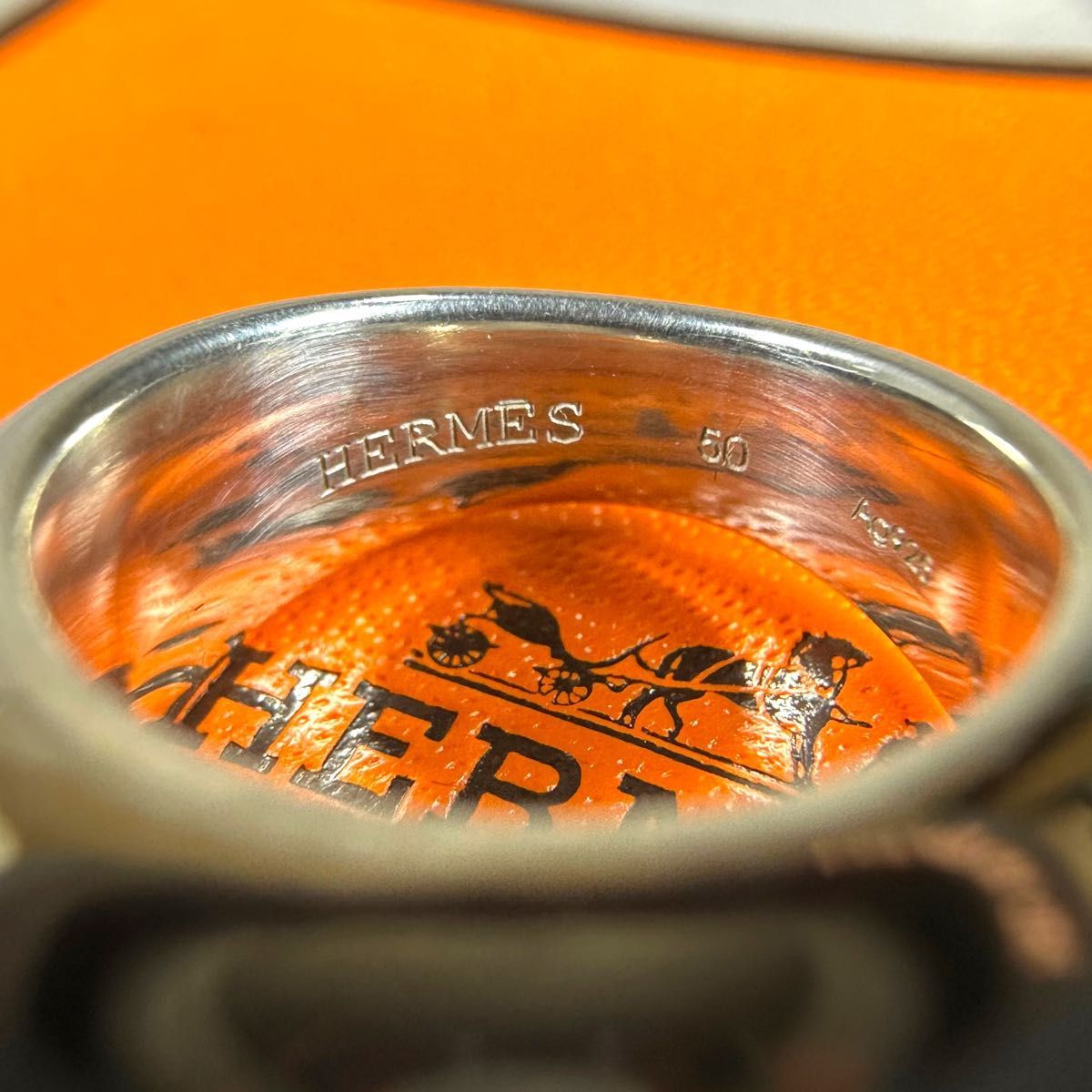 美品】HERMES エクリプス リュバン Hロゴ リング シルバー925