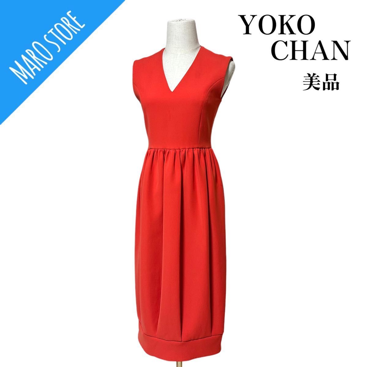 美品】YOKO CHAN Vネック ノースリーブ ワンピース ドレス | inmano.com.br