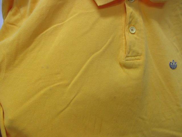 アディダス　90sヴィンテージ　トレフォイルポロシャツ　メンズLL XL　黄　イエローシャツ　三つ葉ロゴシャツ　半袖シャツ　04042_画像5