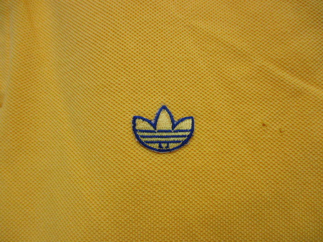 アディダス　90sヴィンテージ　トレフォイルポロシャツ　メンズLL XL　黄　イエローシャツ　三つ葉ロゴシャツ　半袖シャツ　04042_画像3