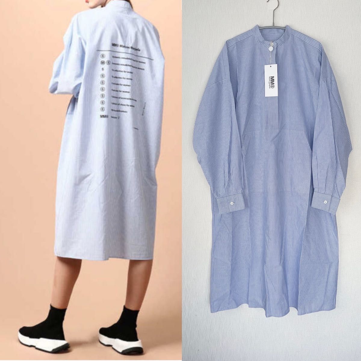 新品】MM6MaisonMargiela ストライプ シャツワンピース 40 | alfasaac.com