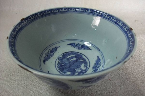■中国古玩 唐物 染付 青華 鉢 時代物 骨董品 古美術■_画像5