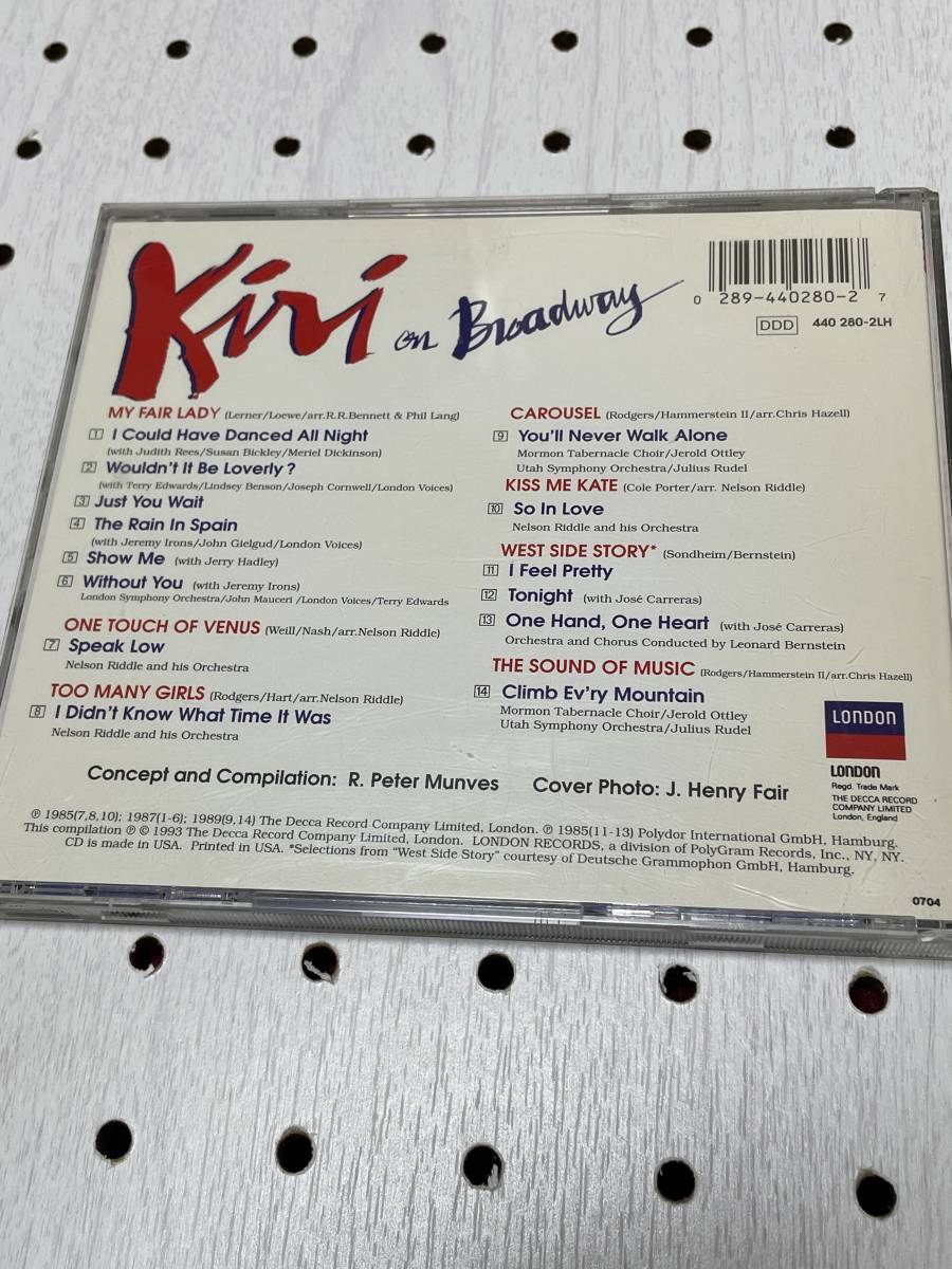 LONDON 輸入盤CD キリ・テ・カナワ キリ・オン・ブロードウェイの画像2