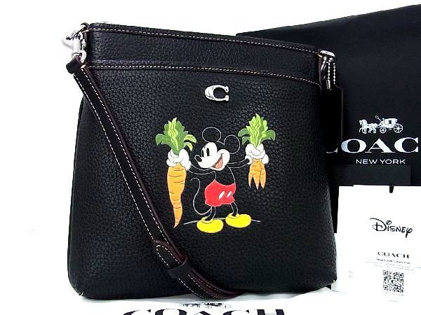 ■新品■未使用■ COACH コーチ CH497 ディズニー 100周年 キット メッセンジャー レザー ショルダーバッグ 斜め掛け ブラック系 AJ7464MZ