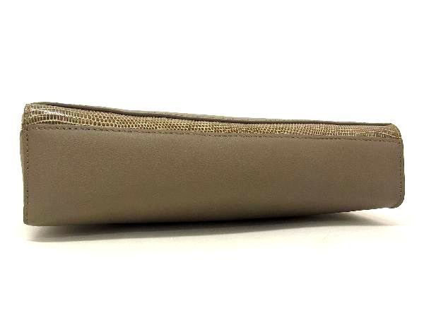 # rare # finest quality # genuine article # as good as new # CAMILLE FOURNETkami-yufo Rene Lizard × leather clutch bag gray ju series AK1286aP