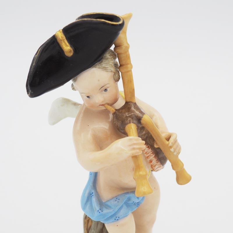オールド マイセン Meissen バグパイプを演奏する天使 バグパイプ 天使