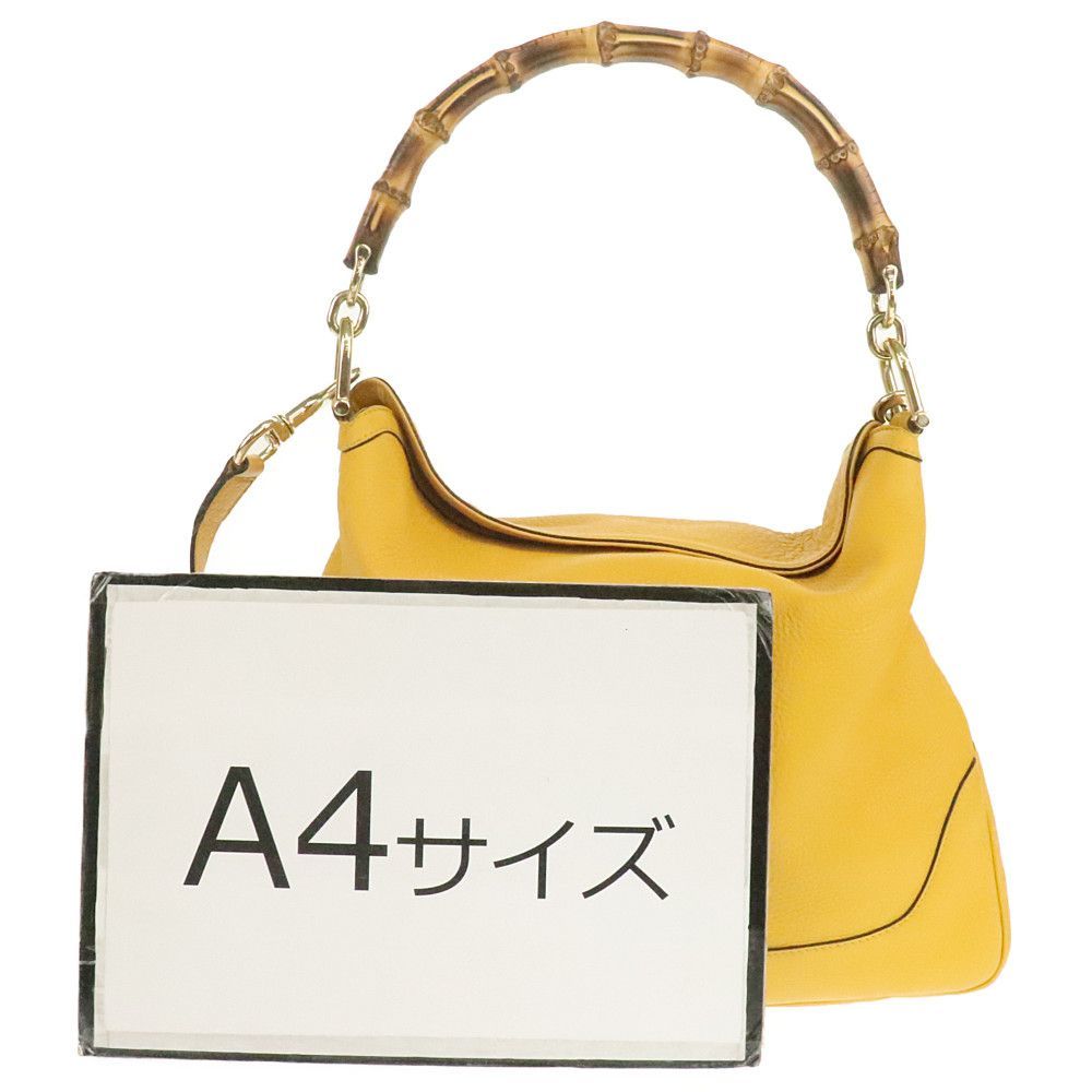 グッチ GUCCI 2WAY ショルダーバッグ バンブー 282315 イエロー レザー