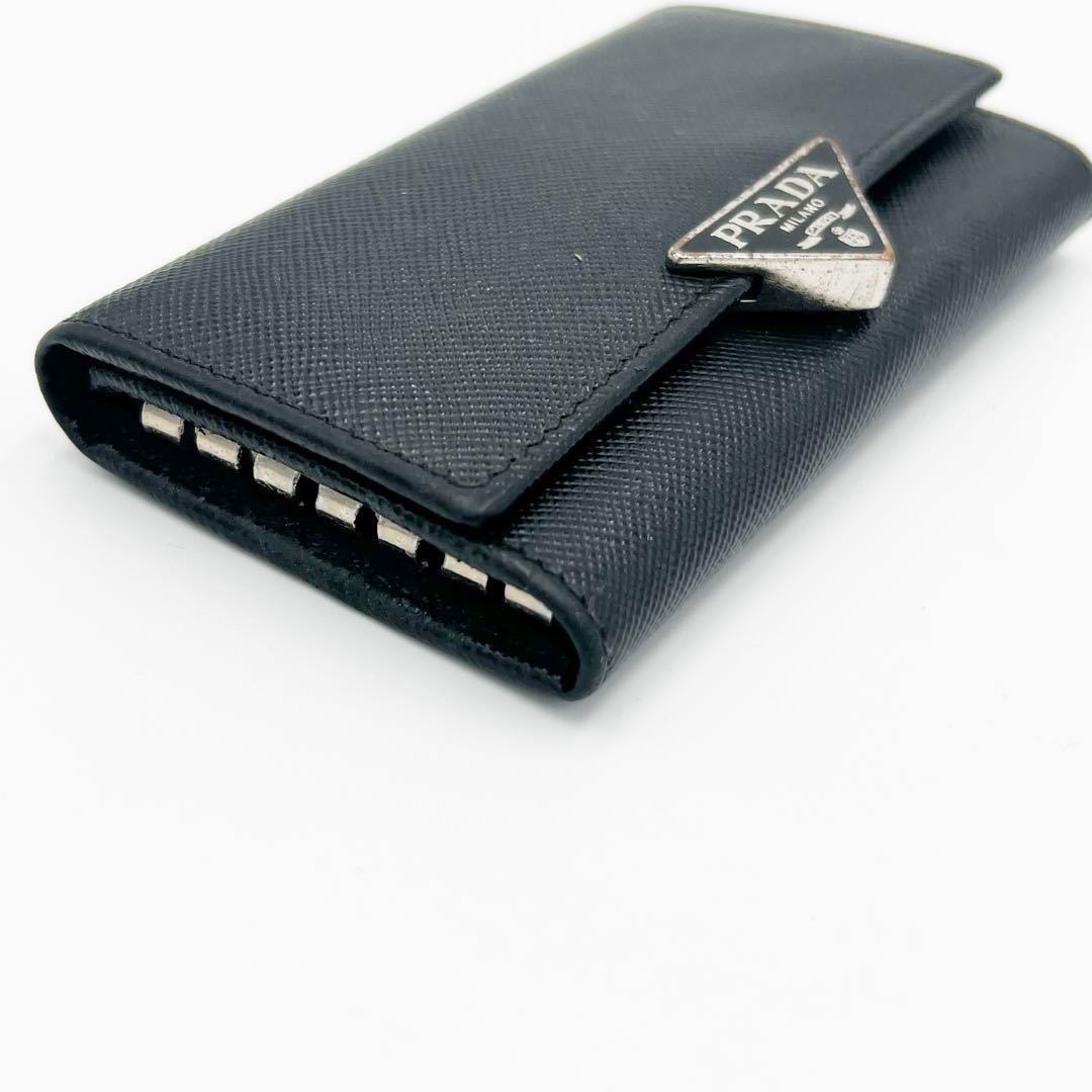 PRADA Prada key case 6 ream rare black men's lady's 