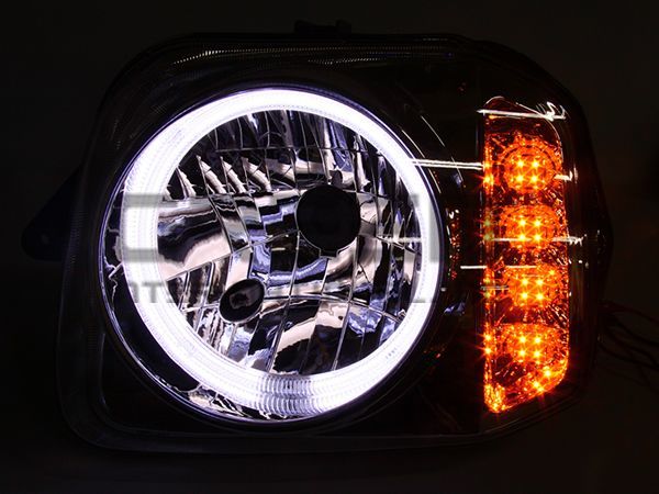 JB23 ジムニー CCFLリング付き LED ウィンカー ヘッドライト インナークリア クリスタルヘッドライト 左右セット 外装 交換 インナ_画像2