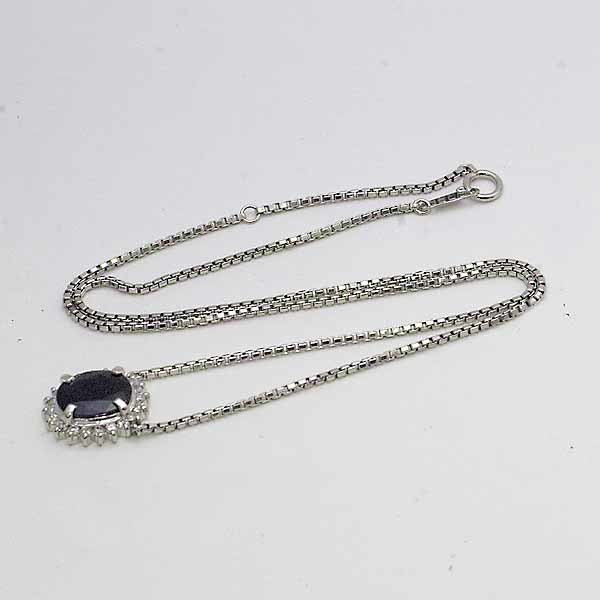 話題の人気0.38ct サファイア ダイヤ K18 プラチナ ペンダント yg 9月