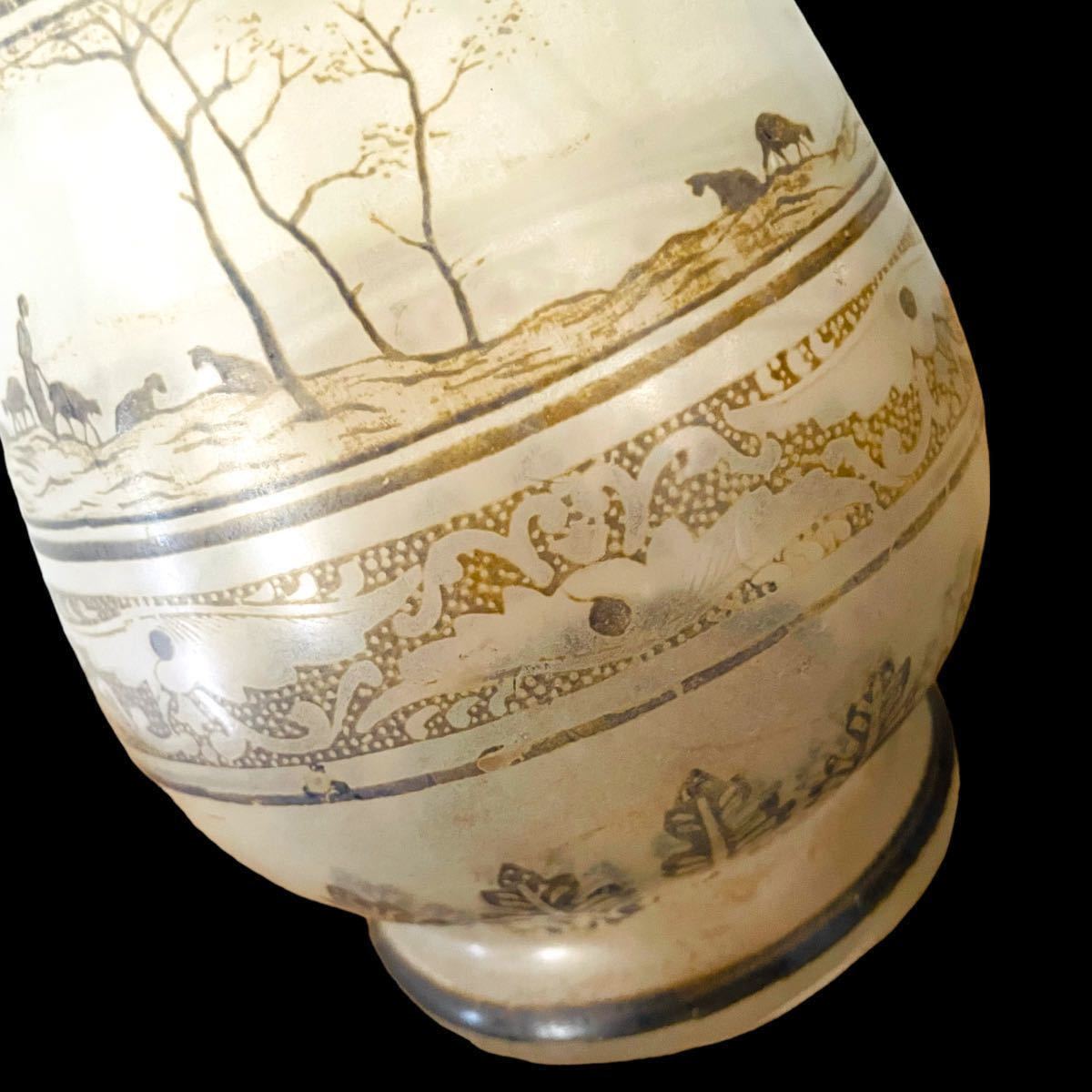 ◇カタログ掲載品☆ルグラ モンジョワ 遊牧 風景文 花瓶 27.5 ◇カタログ掲載品☆ルグラ モンジョワ 遊牧 風景文 花瓶 27.5