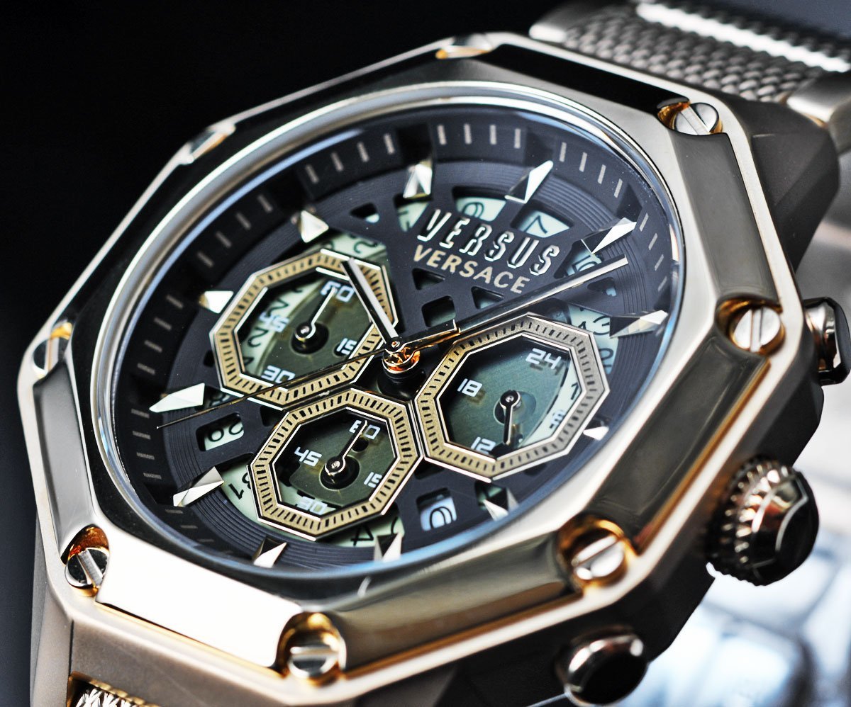 ヴェルサーチVERSACE ヴェルサスVERSUSヴェルサーチェ50m防水 クロノ